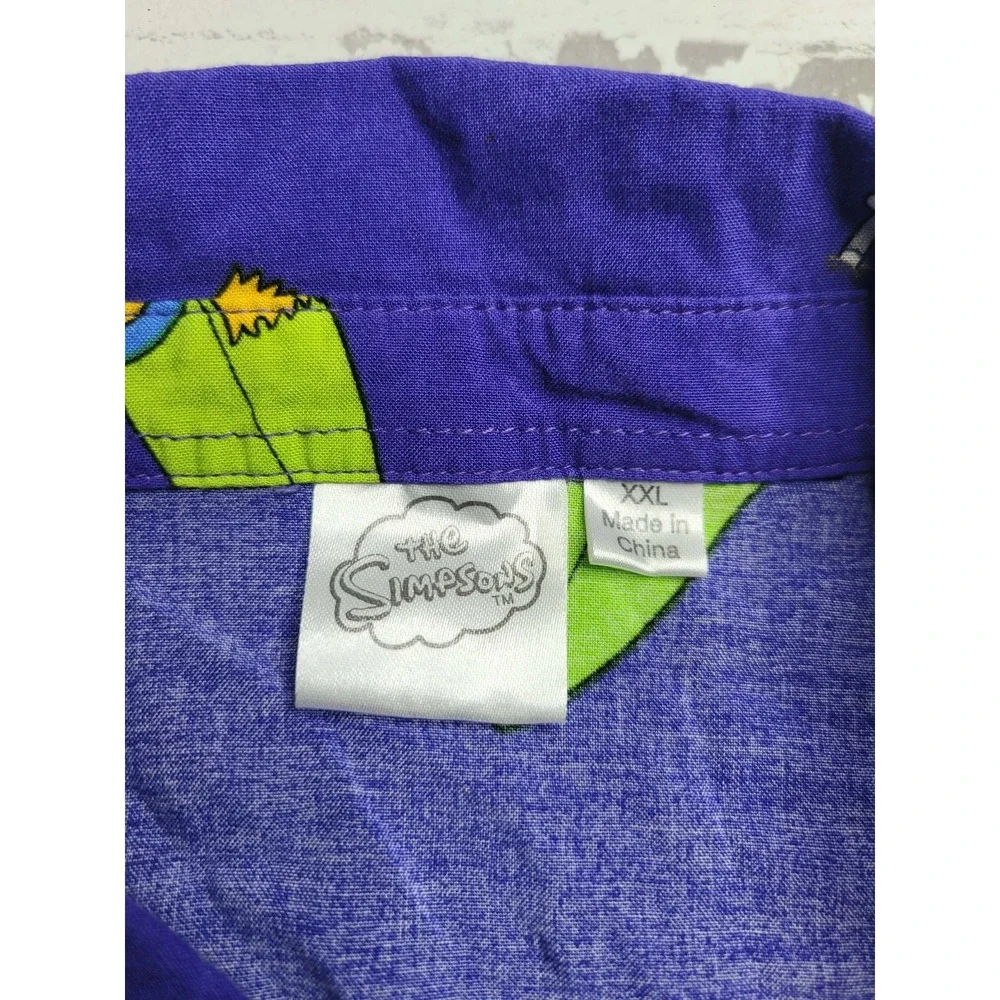 The Simpson's Bart‎ Milhouse Surfing Button Down Short Sleeve Shirt Youth XXL